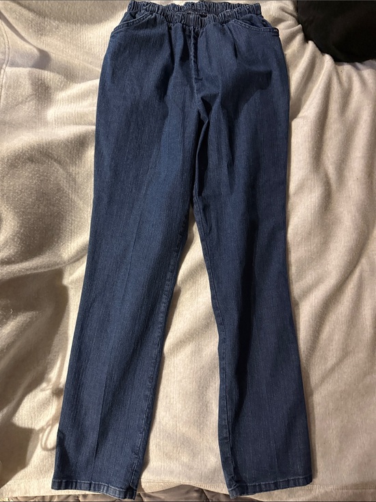 Denim - Dark Indigo Elastic Waist Denim Pants